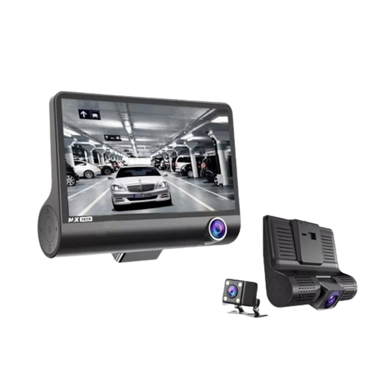 Camera auto de bord DVR Tripla Fata, Spate, Interior FULL-HD 1080
